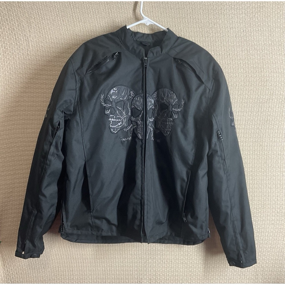 Revolution Gear Textile Armour Motorcycle Jacket Men's Size Large Black WornOnc - Picture 11 of 13